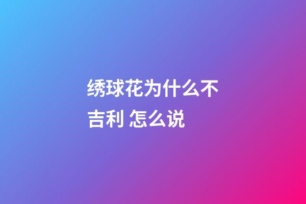 绣球花为什么不吉利 怎么说